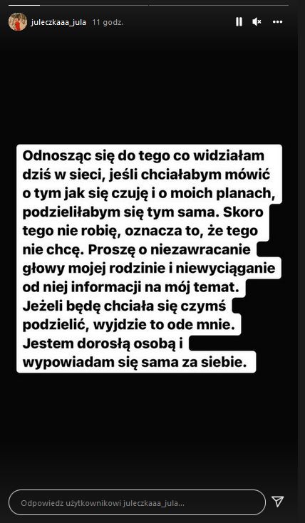 Julia Wróblewska reaguje na rozmowę mamy na jej temat z tabloidem