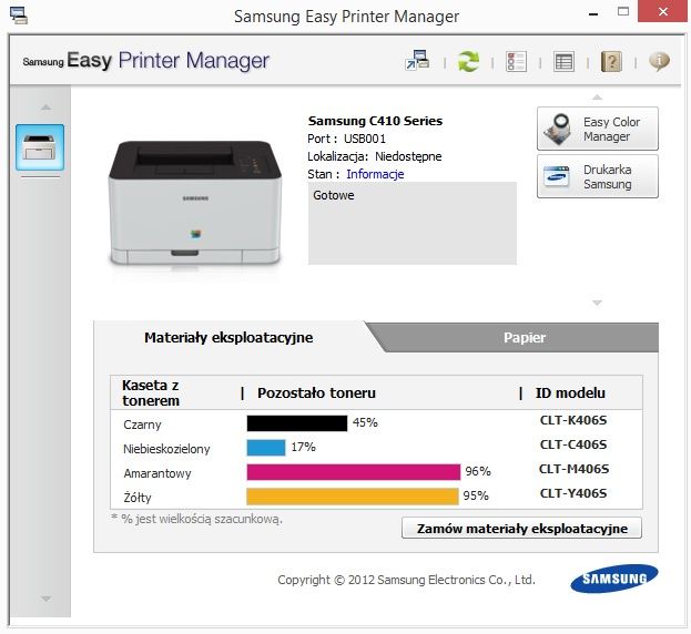 Samsung Xpress SL-C410W Easy Printer Manager simple