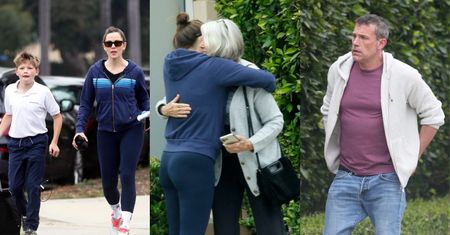 Ben Affleck spotkał się z Jennifer Garner pod szkołą syna. Aktorka WYŚCISKAŁA SIĘ z byłą teściową (ZDJĘCIA)