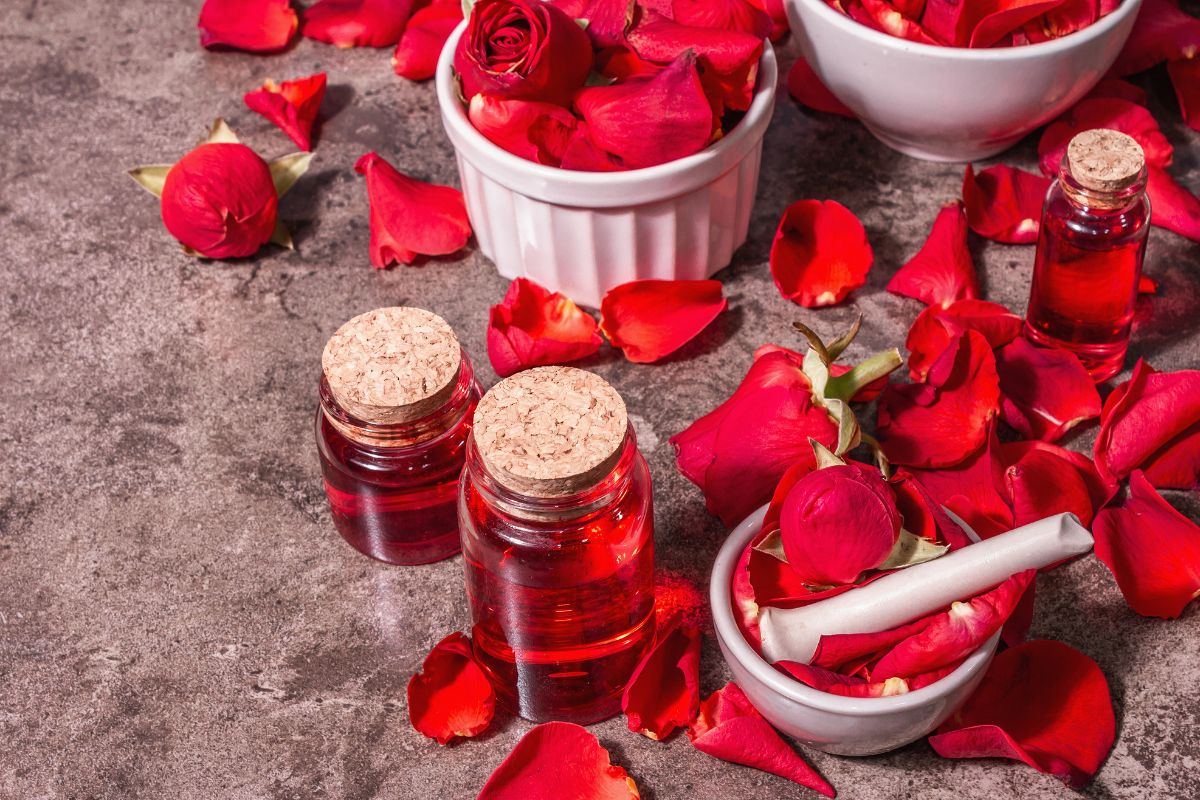 Rose water is a by-product of rose oil production.