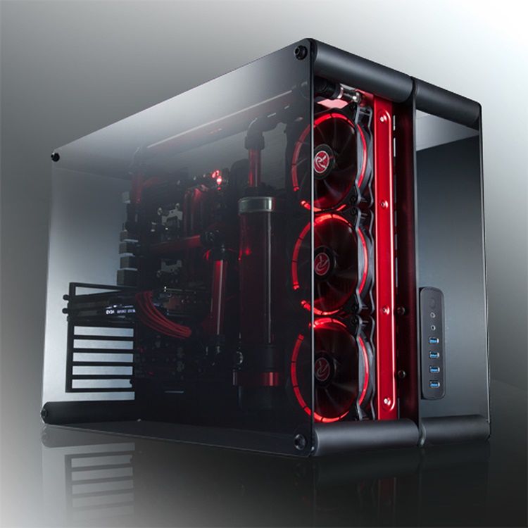 Raijintek Paean: prestiżowa obudowa bench table ze szkła i aluminium 1