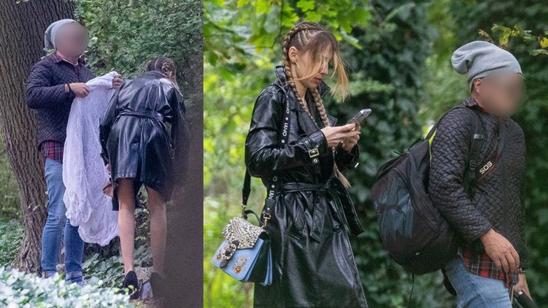 Marianna Schreiber pozuje w Łazienkach Królewskich 