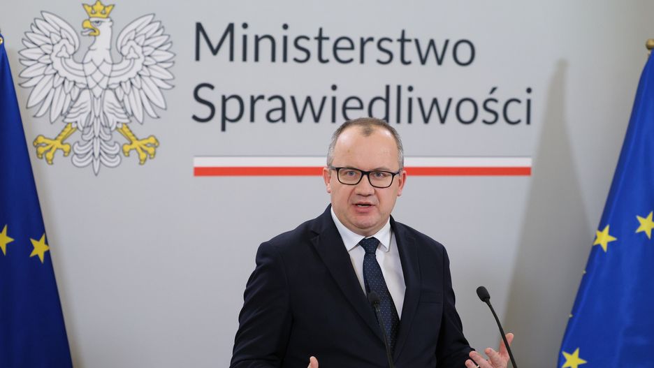 Warszawa, 12.01.2024. Minister sprawiedliwości, prokurator generalny Adam Bodnar podczas konferencji prasowej "Nowa ustawa o KRS", 12 bm. w Ministerstwie Sprawiedliwości w Warszawie. (mr) PAP/Paweł Supernak