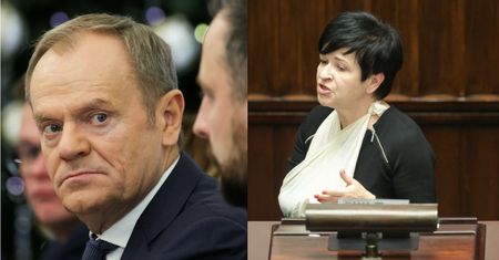 Poturbowana posłanka PiS zaczepiła Donalda Tuska: "Stanie pan w mojej obronie?!"