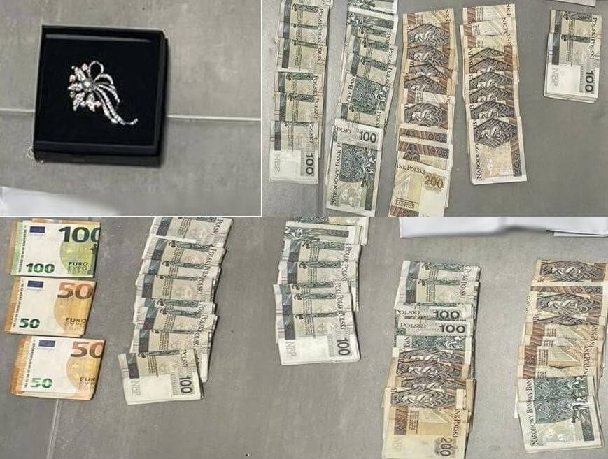 Gotówka i  kosztowności wyrzucone przez seniorkę