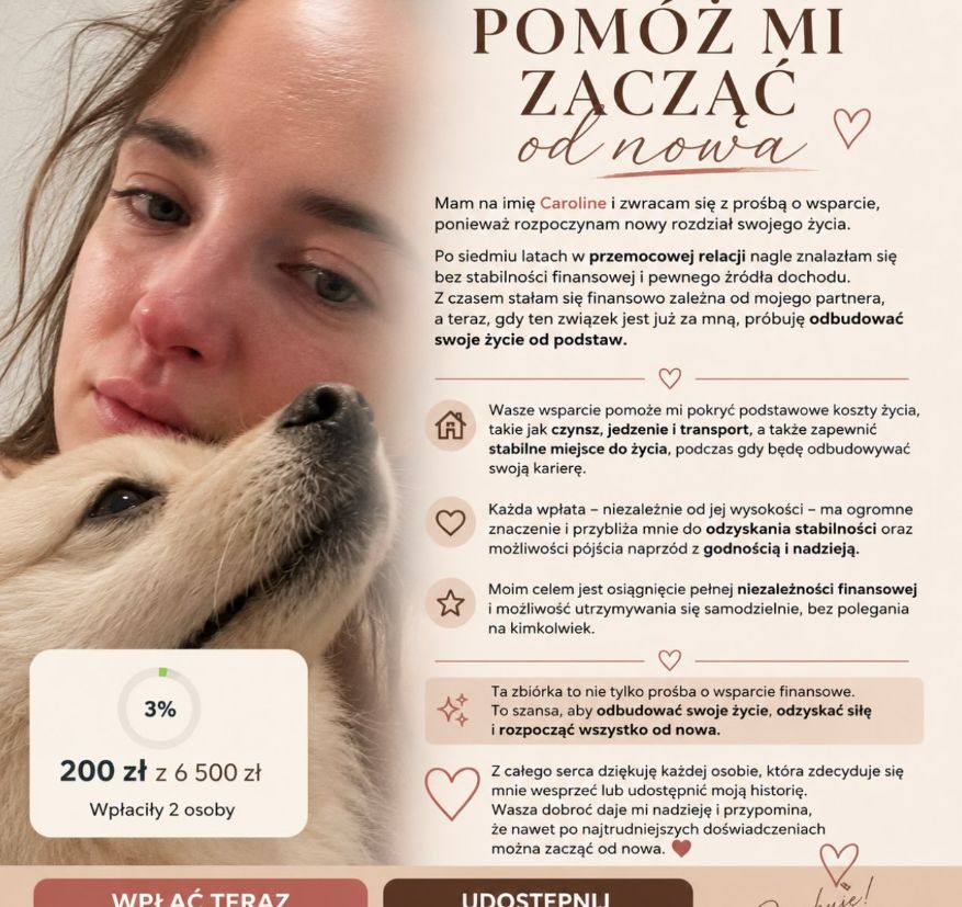 Caroline Derpienski założyła zbiórkę