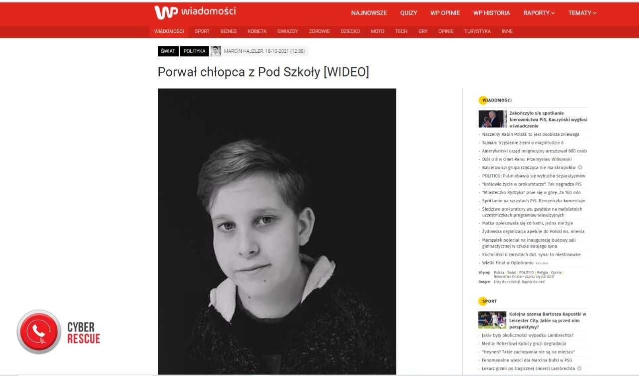 To nie jest strona WP, a jedynie podróbka stworzona przez oszustów