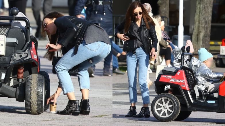 Anna Wendzikowska z córkami nad morzem