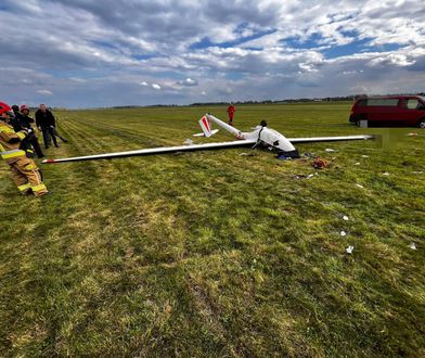 Wypadek w Pruszczu Gdańskim. Ranny pilot szybowca