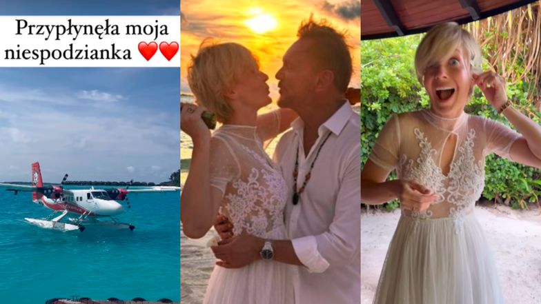 Edyta i Cezary Pazurowie odnowili przysięgę małżeńską. Tak wyglądał ich wielki dzień na Malediwach: "Niespodzianka się udała" (ZDJĘCIA)