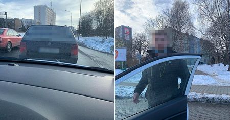 Zajechał drogę „elce” i groził instruktorowi pobiciem. Wcześniej o mały włos nie potrącił pieszej