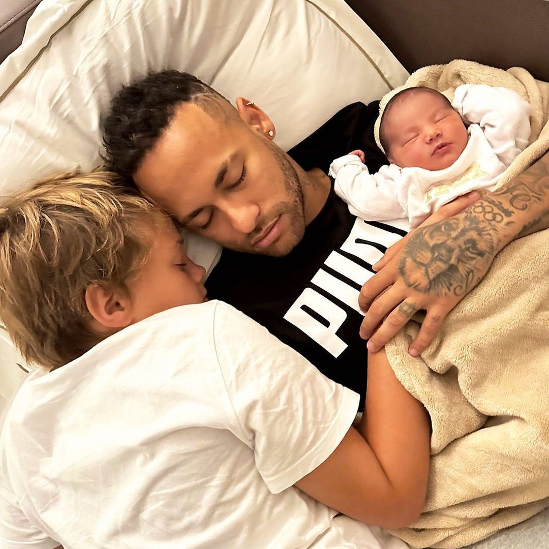 Neymar with children