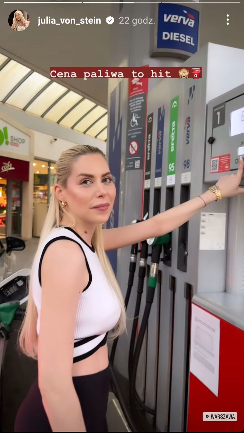 Julia von Stein psioczy na ceny paliwa (FOTO)