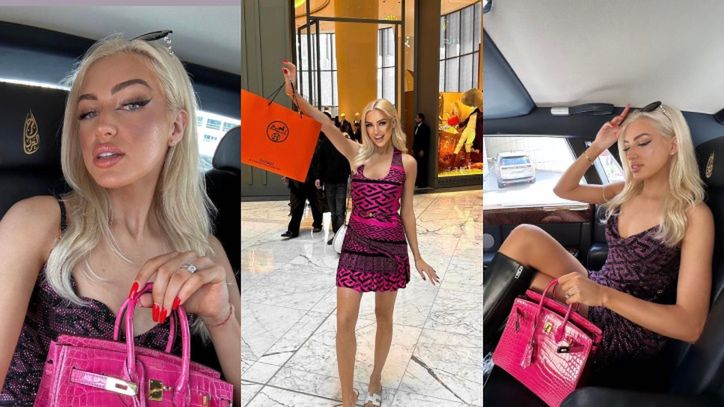Caroline Derpienski chwali się zakupioną w Dubaju torbą z krokodyla za 100 tysięcy