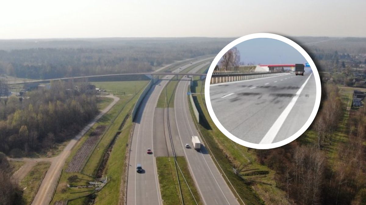 Wymagający naprawy odcinek autostrady A1