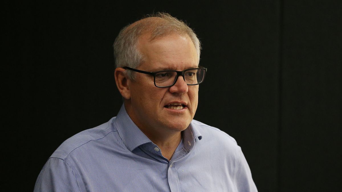 KARRATHA, WESTERN AUSTRALIA - APRIL 16: Prime Minister Scott Morrison speaks at the Karratha Business Breakfast on April 16, 2021 in Karratha, Western Australia. Prime Minister Scott Morrison is visiting Western Australian for the first time since October 2019. (Photo by Justin Benson-Cooper/The West Australian - Pool/Getty Images)