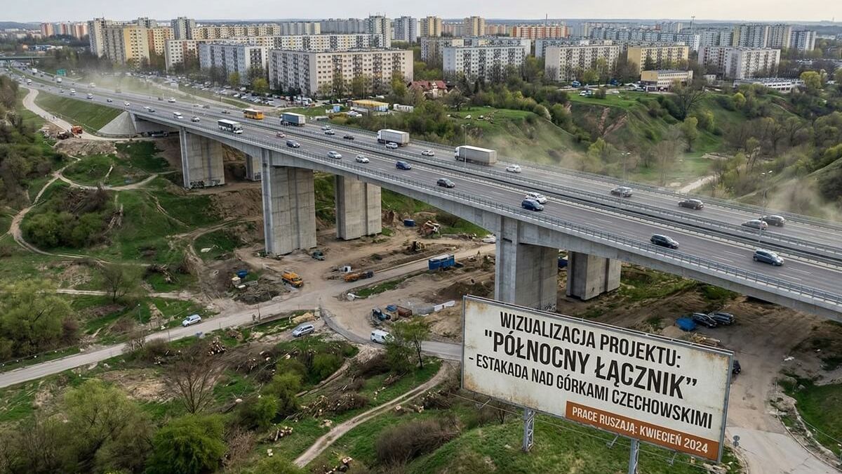 Wizualizacja projektu "Północny Łącznik" na Górkach Czechowskich