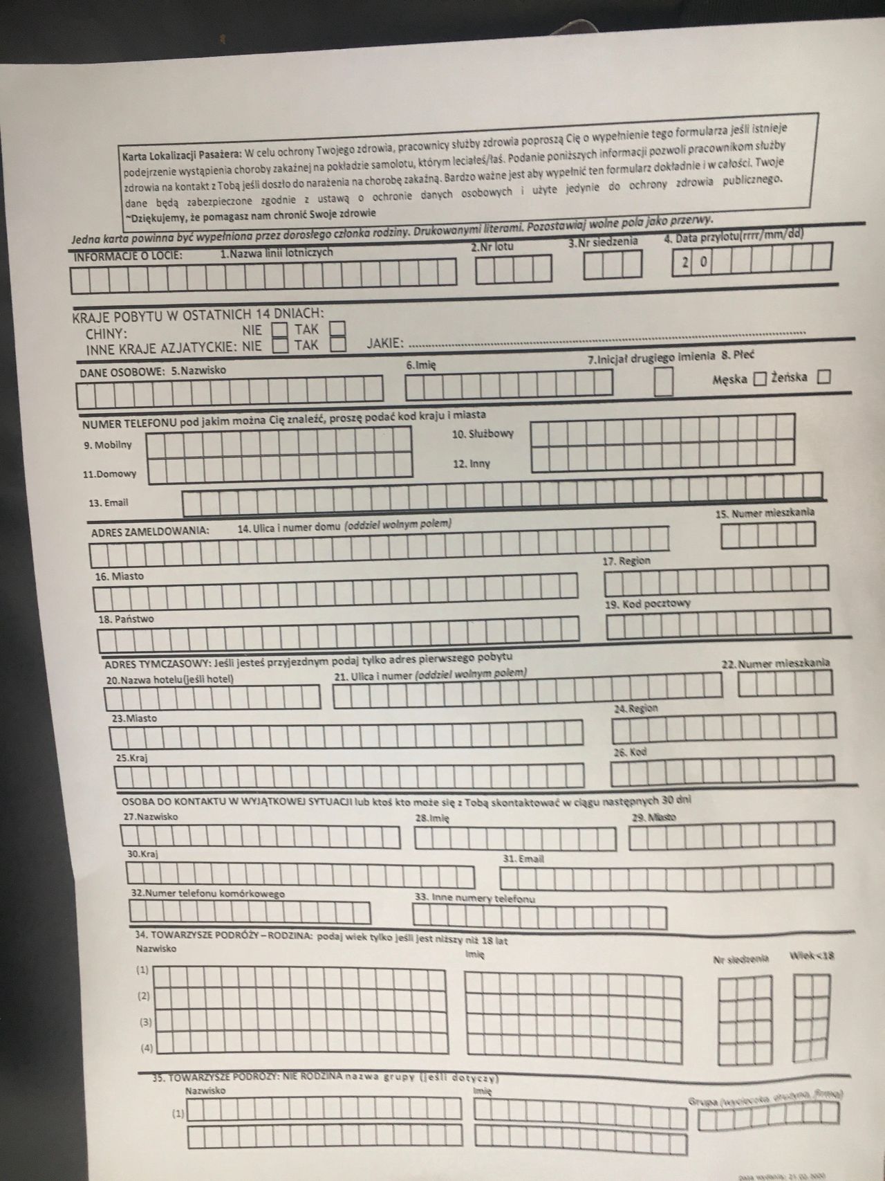 Druga strona formularza 