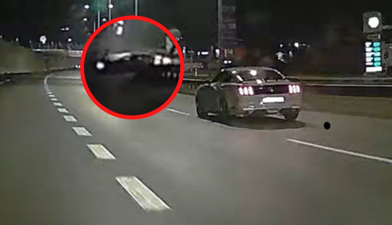 Mustang wszedł w zakręt. I nagle coś takiego. Niesie się filmik