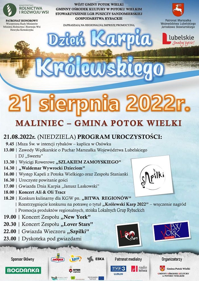 Dzień Karpia Królewskiego 2022 Maliniec - program