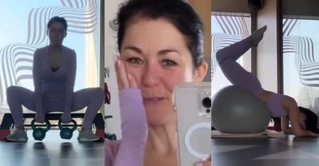 Katarzyna Cichopek pręży smukłą sylwetkę na sali treningowej, wsłuchując się w piosenkę o byciu NIEPOWSTRZYMANĄ (ZDJĘCIA)