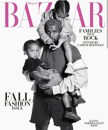 Kanye West pokazał się z dziećmi na okładce Harper's Bazaar - Nie ma Kim Kardashian i Chicago!