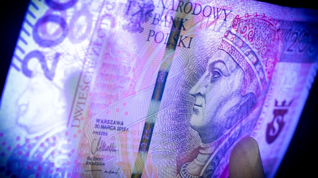 Polish Zloty Gains Despite Economic Contraction
Polish zloty currency money bills are seen in this illustration photo on 15 November, 2023. (Photo by Jaap Arriens/NurPhoto via Getty Images)
NurPhoto
polish, polska, warszawa, bank, bill, cash, euro, exchange, financial, foreign, fx, inflation, market, markets, money, narodowy bank polski, national bank, zloty, bills, photo, 15 november 2023, jaap arriens, nurphoto, banknotes, pln, monetary, financial system, polish economy, legal tender, denomination, fiscal, currency design, security features, currency circulation, economic indicator
