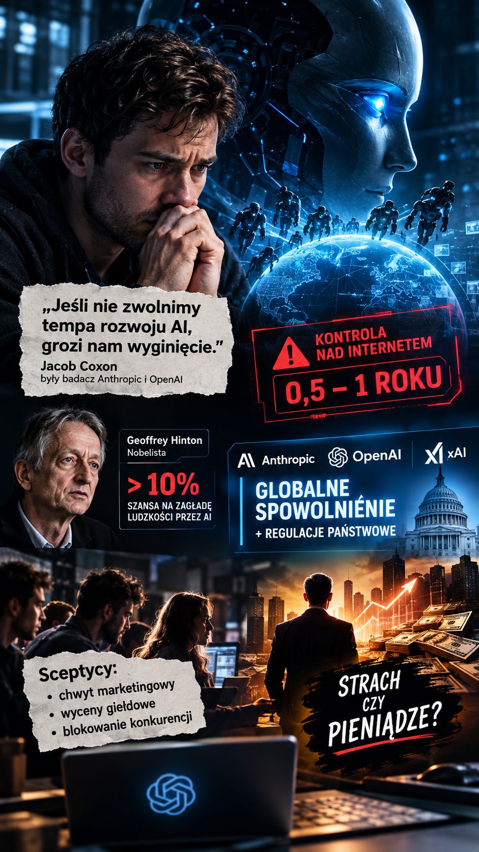 Ekspert odszedł z Anthropic i ostrzega: „Sztuczna inteligencja może nas zabić”