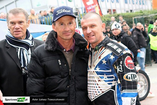 Dariusz Śledź i Hans Nielsen podczas meczu Polska - Mistrzowie Świata, w 2013 roku