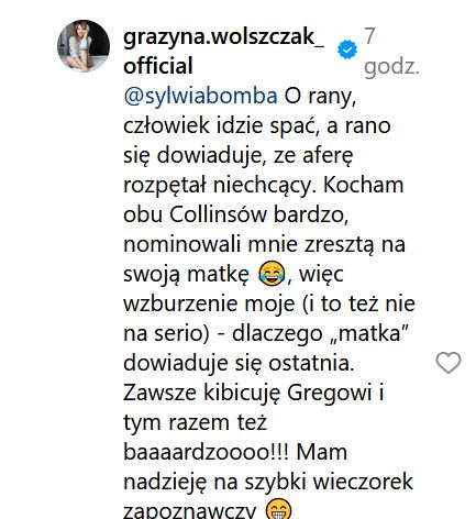 Grażyna Wolszczak tłumaczy się ze swoich słów
