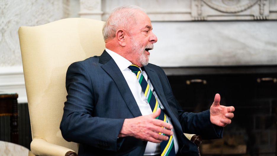 WASHINGTON, DC  February 10, 2023:

President of Brazil Luiz Inácio Lula da Silva during a meeting with US President Joe Biden in the Oval Office of the White House on Friday, February 10, 2023.
(Photo by Demetrius Freeman/The Washington Post via Getty Images)