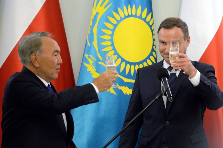 Nursułtan Nazarbajew i Andrzej Duda