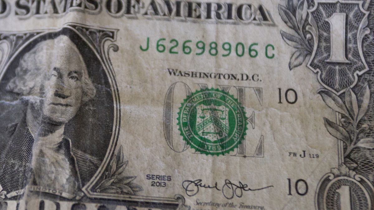 A photo illustration of a one-dollar banknote in Lisbon, Portugal, on June 30, 2025. (Photo by Luis Boza/NurPhoto via Getty Images)