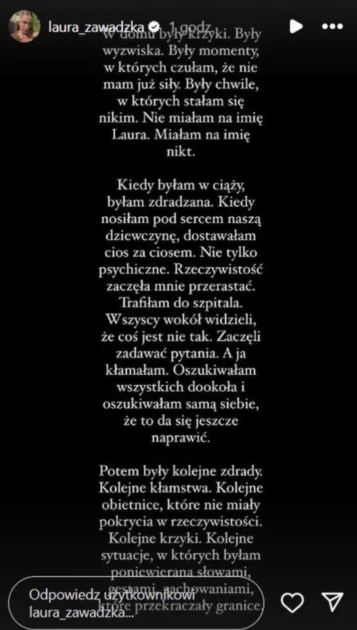 Laura Zawadzka podzieliła się przerażającą historią związku
