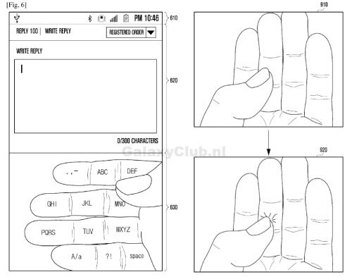 Samsung Galaxy Glass wirtualna klawiatura