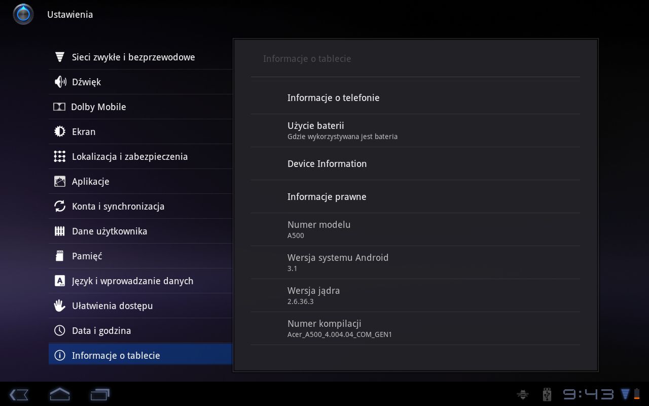 Google Android 3.1 - na testowanej Iconii oficjalnie od 27 czerwca