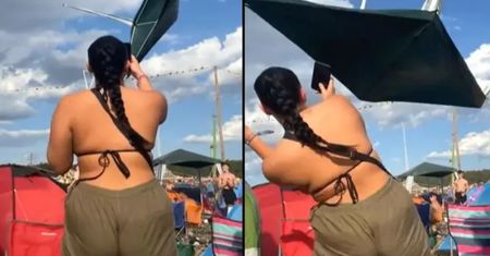 Pawilon ogrodowy zaatakował uczestniczki festiwalu. Nagranie z wichury to hit sieci