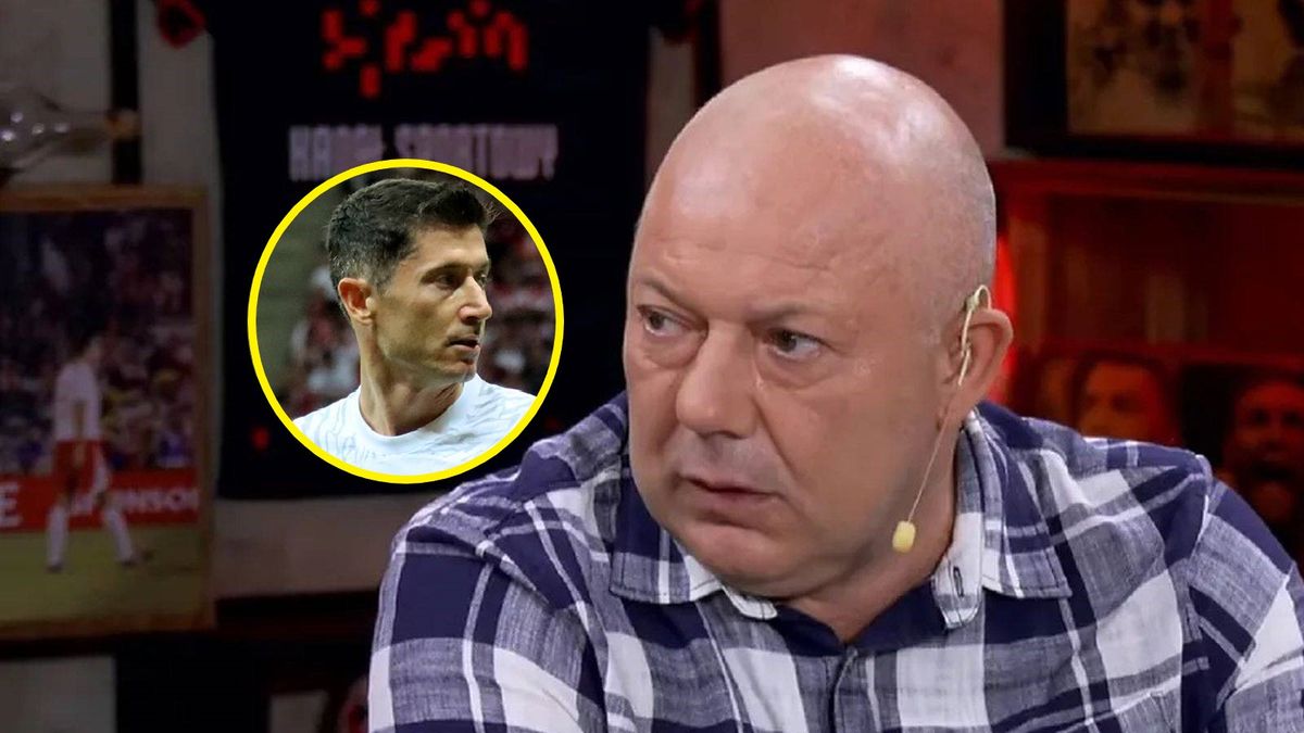 Na pierwszym planie Wojciech Kowalczyk. W ramce Robert Lewandowski.