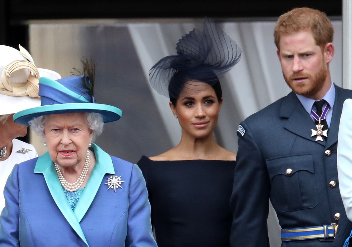 Elżbieta II, Meghan Markle i książę Harry w 2018 r.