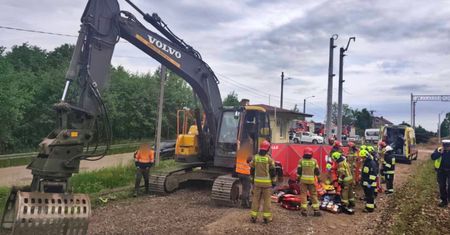 Pijany operował koparką, potrącił 33-latka. Sprawca był poszukiwany