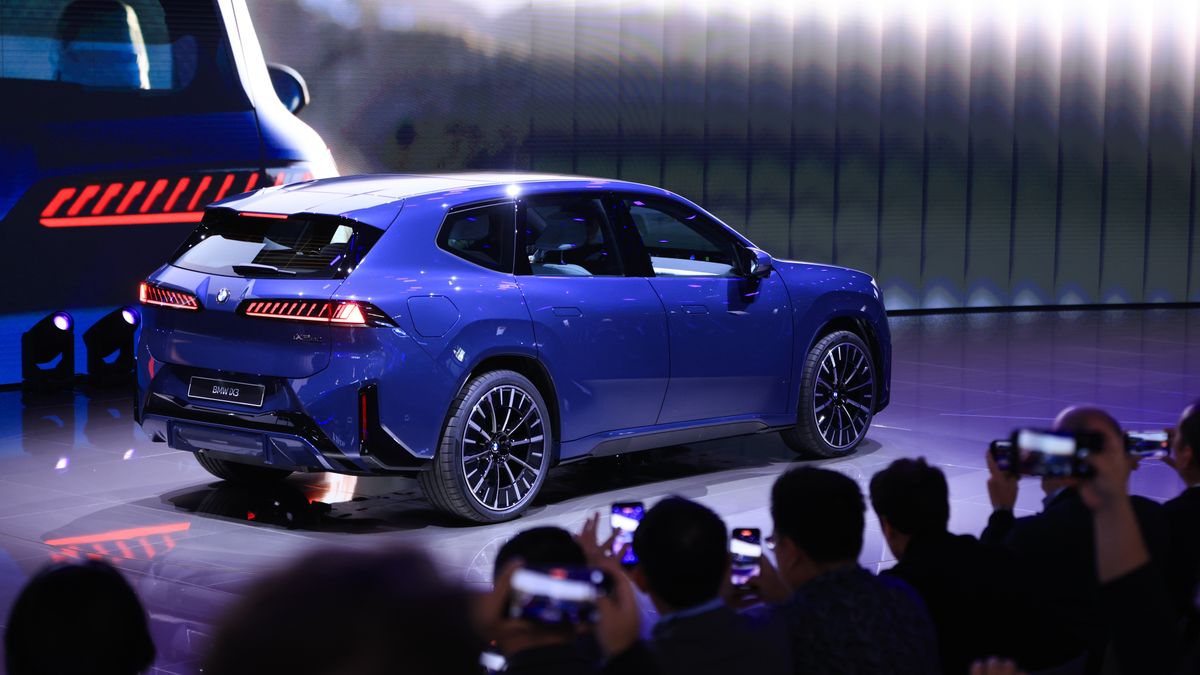 A BMW iX3 Neue Klasse vehicle at the IAA Mobility 2025 expo in Munich, Germany, on Monday, Sept. 8, 2025. The Munich car show is taking place as trade tensions linger with Beijing following the European Union's decision last year to impose tariffs on EVs imported from China. Photographer: Krisztian Bocsi/Bloomberg via Getty Images
