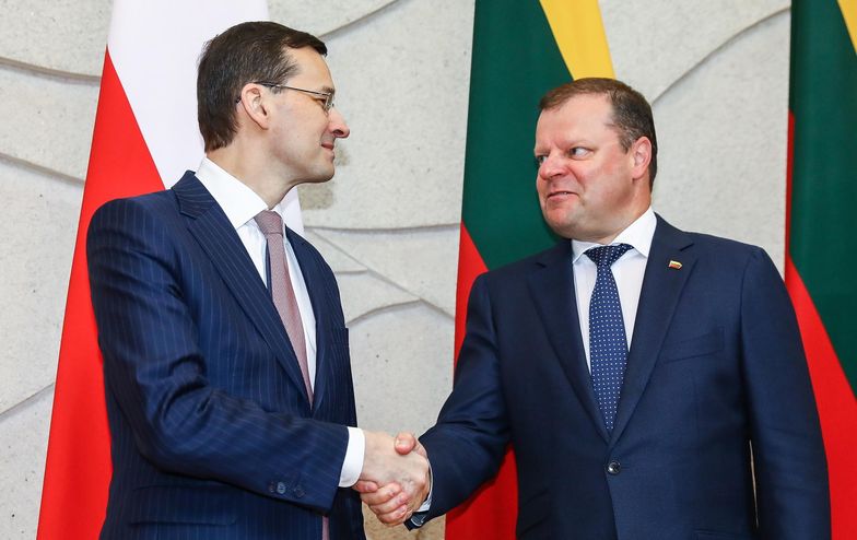 Mateusz Morawiecki i premier Litwy Saulius Skvernelis