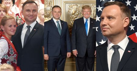 Andrzej Duda pozuje z góralami i Donaldem Trumpem (ZDJĘCIA)