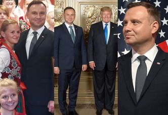 Andrzej Duda pozuje z góralami i Donaldem Trumpem (ZDJĘCIA)