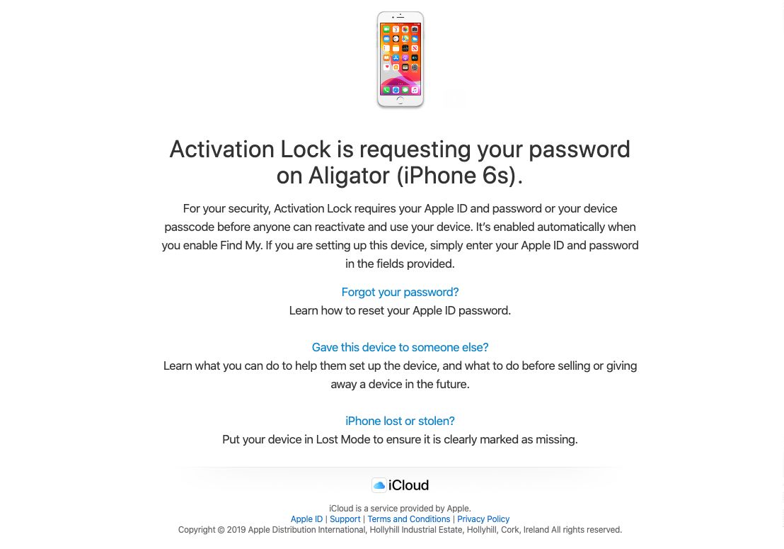 Treść e-maila z informacją o próbie odblokowania mojego iPhone'a