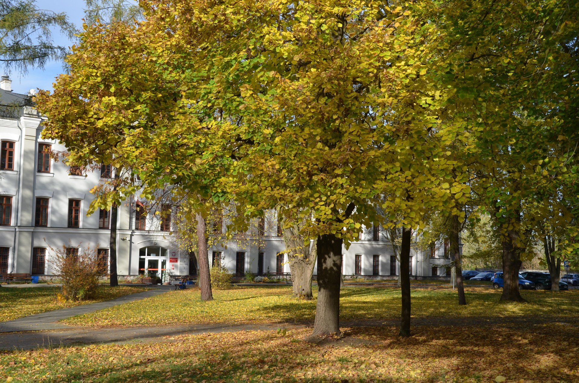 Jesień na kampusie Akademii Nauk Stosowanych Stefana Batorego w Skierniewicach