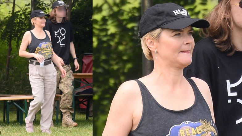 Monika Richardson z partnerem i pasierbem na gali VIP Cross