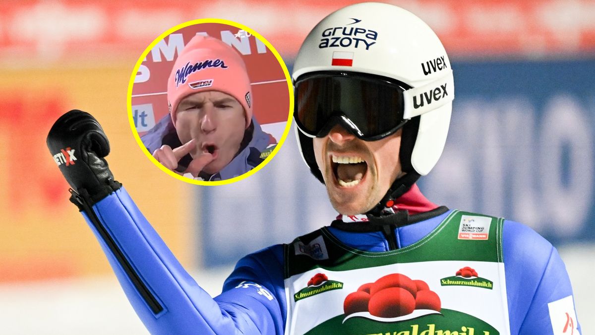 PAP/EPA / Filip Singer / Piotr Żyła i Karl Geiger (w kółku)