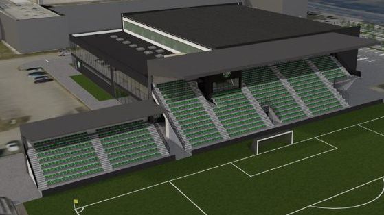 Projekt nowej trybuny na stadionie Warty