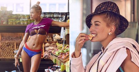 Rozebrana Hailey Baldwin w spożywczej sesji dla "Harper's Bazaar"